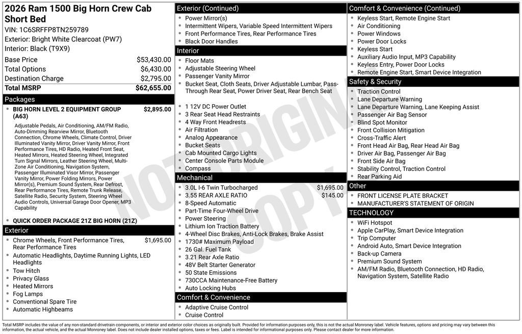 ram ram 1500 pickup 2026 1C6SRFFP8TN259789 image ram ram 1500 pickup 2026 1C6SRFFP8TN259789 image